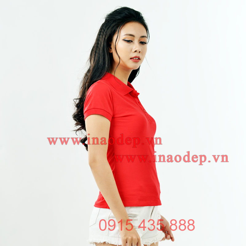 Áo phông polo nữ - Màu đỏ | Ao phong polo nu mau do